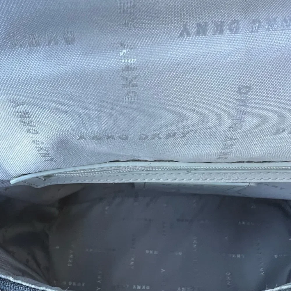 DKNY Silver Top Handle Backpack Handbag